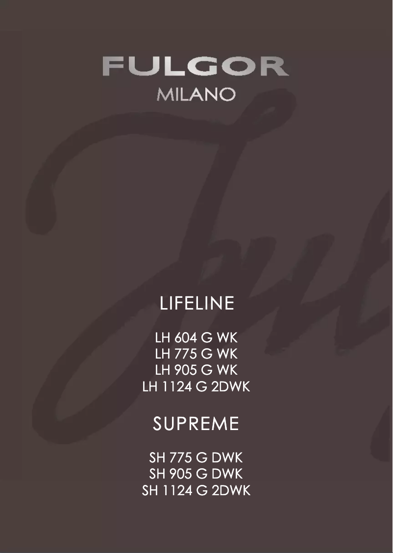 Page n°1 - Manuel utilisateur Fulgor Milano LH 1124 G 2DWK BK