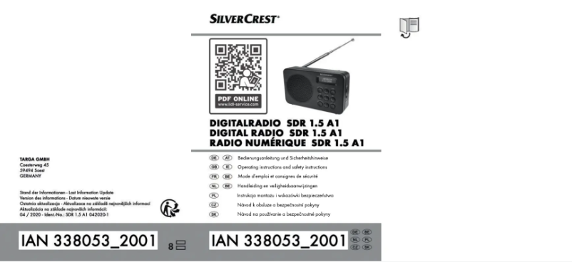 Page n°1 - Manuel utilisateur SilverCrest SDR 1.5 A1