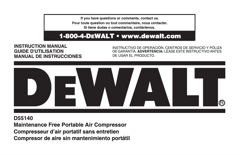Página 1 del manual Manual de usuario DeWalt D55140
