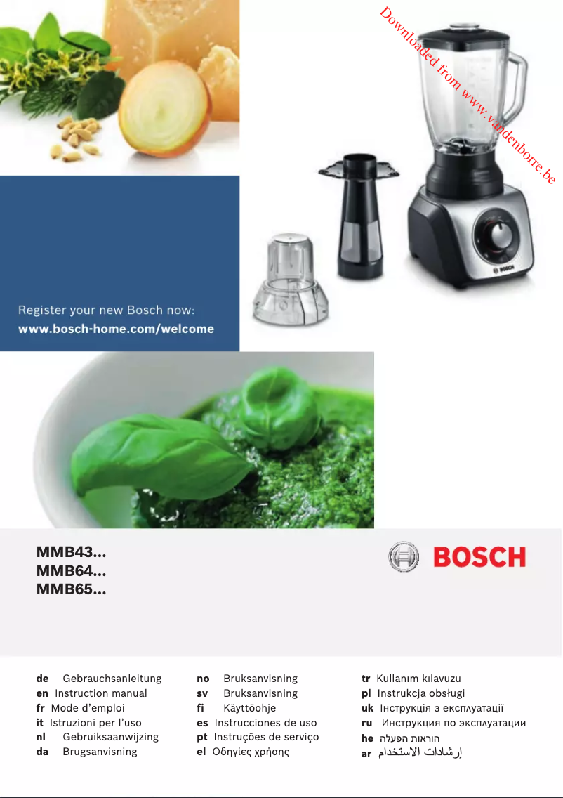 Page 1 de la notice Manuel utilisateur Bosch MMB43G2B
