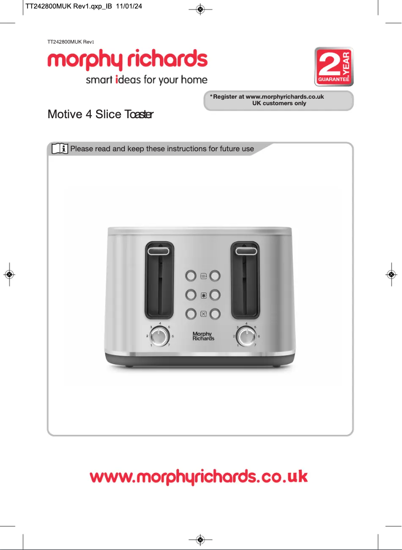 Image de la première page du manuel de l'appareil Motive 242802