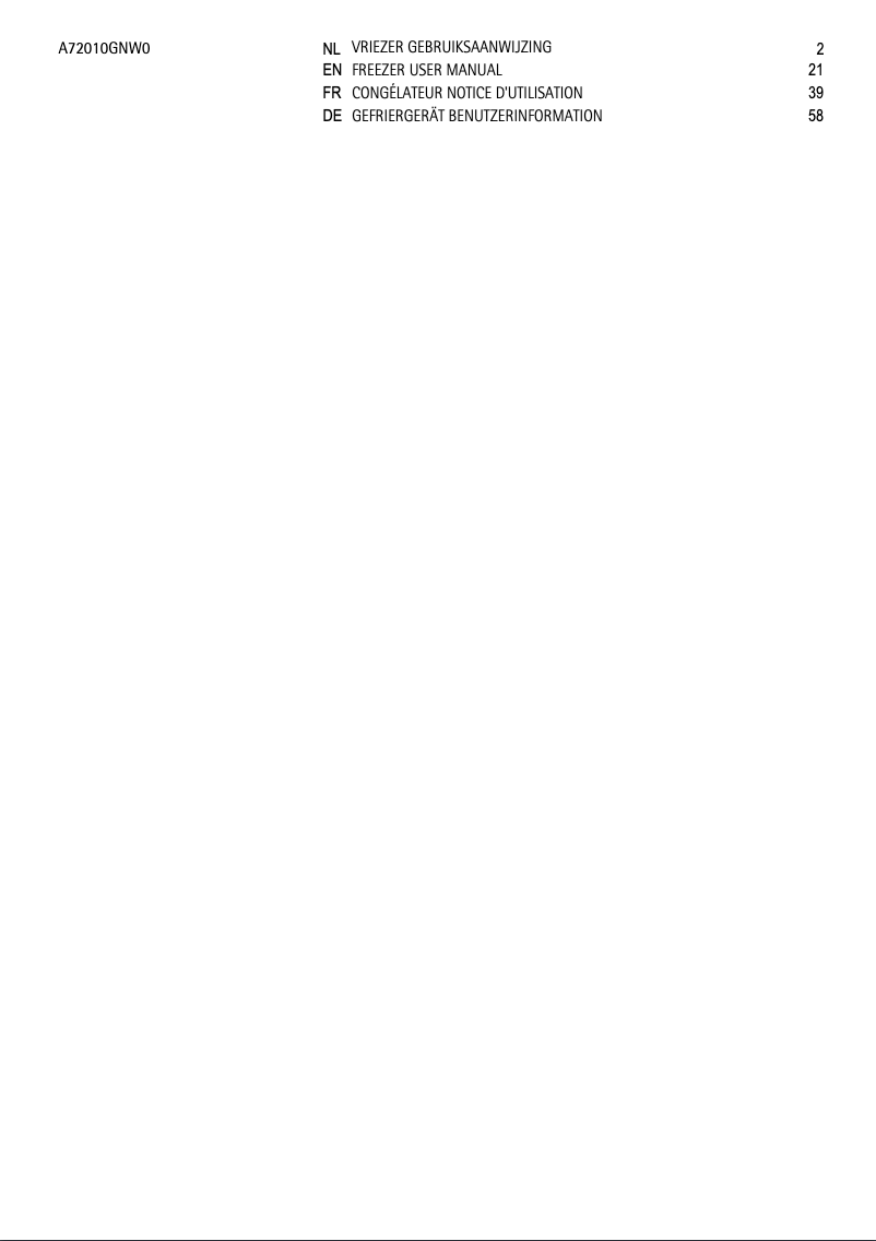 Página 1 del manual Manual de usuario AEG A72010GNW0