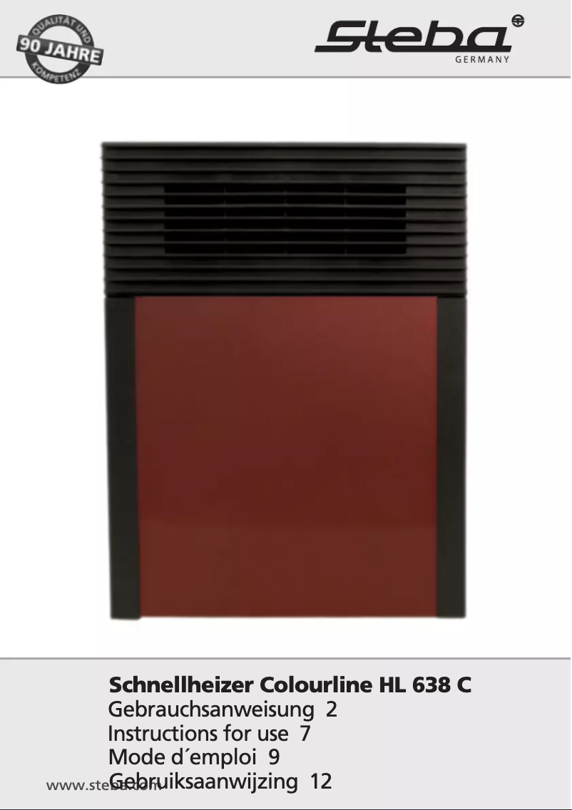 Page 1 de la notice Manuel utilisateur Steba HL 638 C3