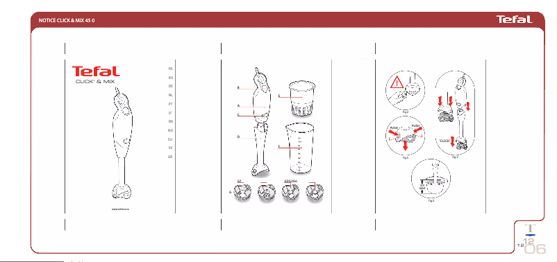 Image de la première page du manuel de l'appareil Click & Mix HB6001DE