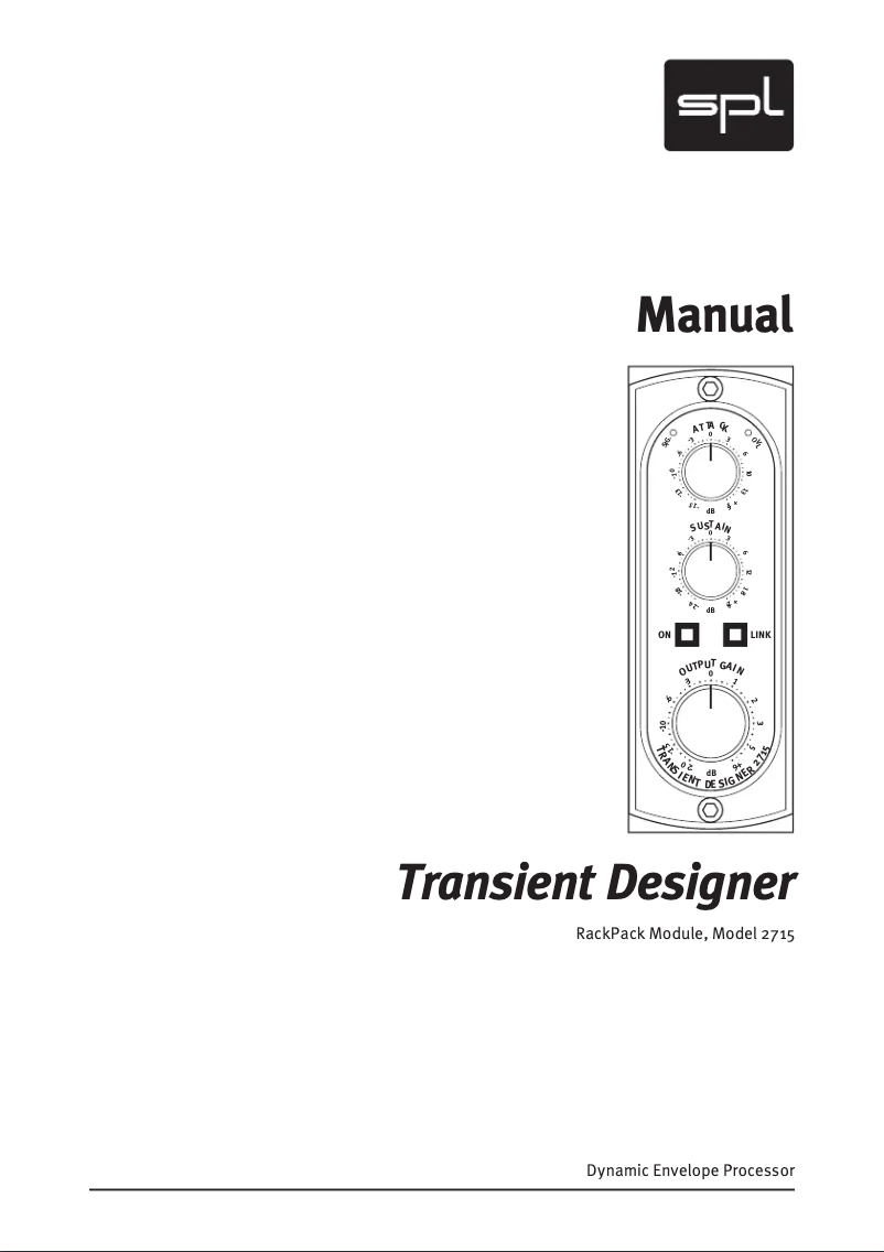 Page 1 de la notice Manuel utilisateur SPL RackPack 2710