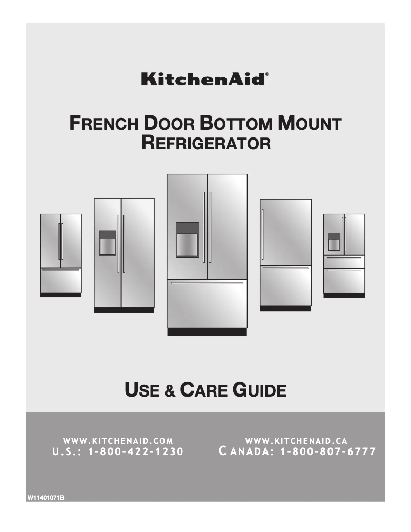 Page 1 de la notice Manuel d'utilisation et d'entretien KitchenAid KRFF507HPS