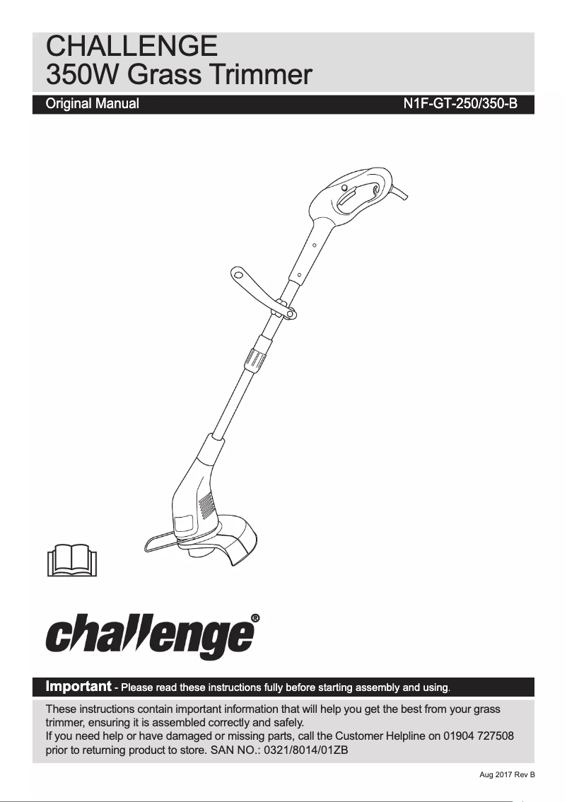 Page 1 de la notice Manuel utilisateur Challenge N1F-GT-250/350-B