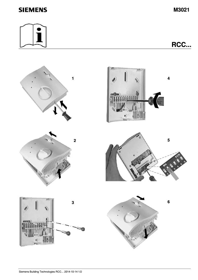 Page 1 de la notice Manuel utilisateur Siemens RCC20