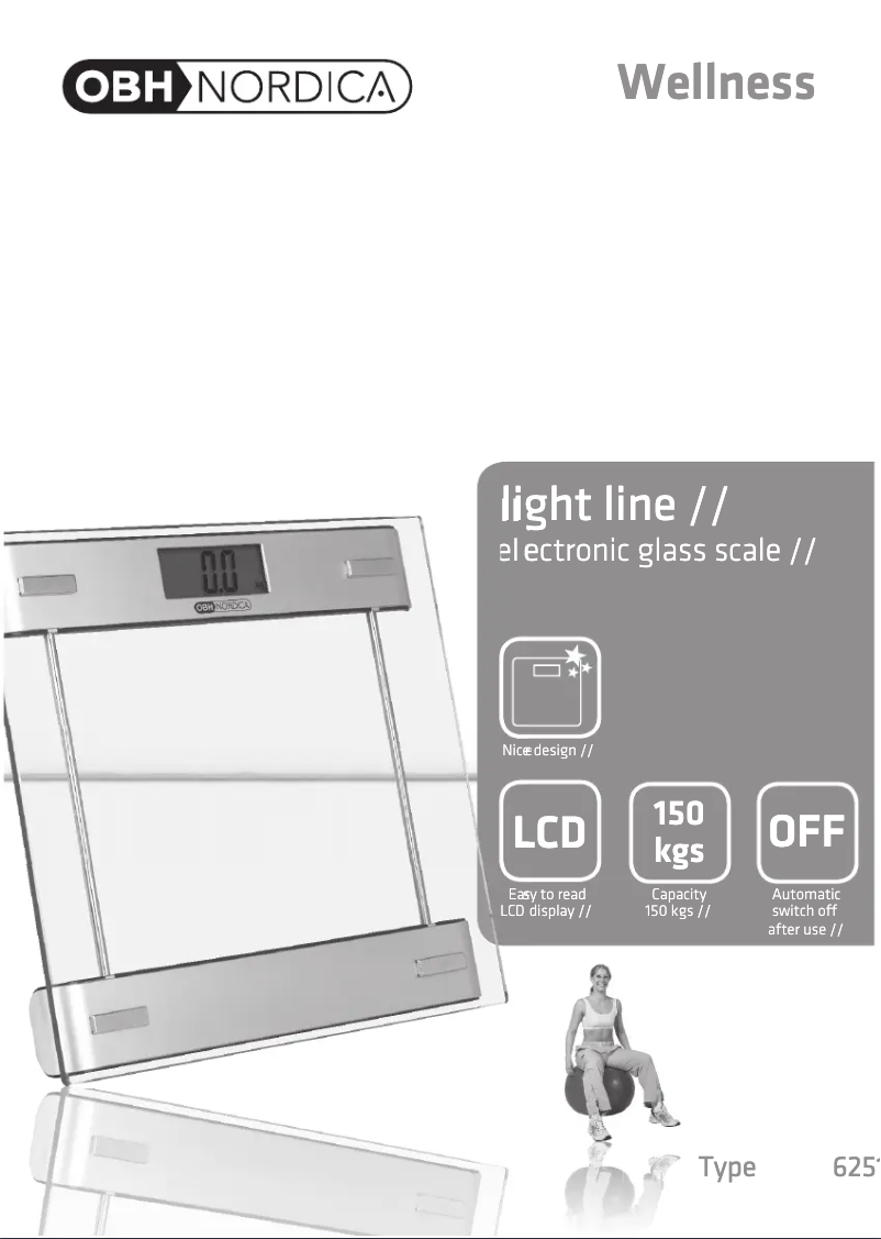 Page 1 de la notice Manuel utilisateur OBH Nordica Ligth Line