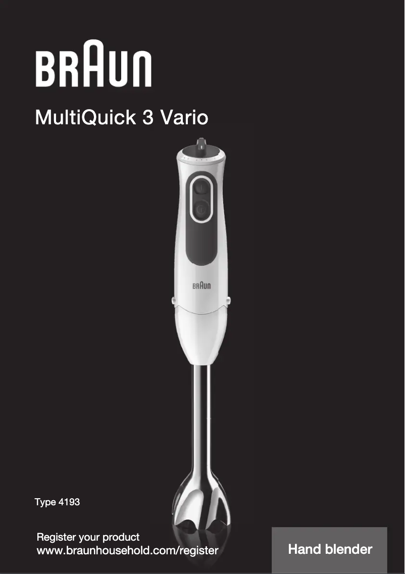 Page n°1 - Manuel utilisateur Braun Multiquick 3