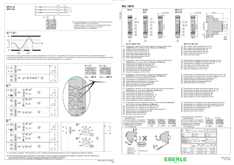 Page n°1 - Manuel utilisateur Eberle MFU 260