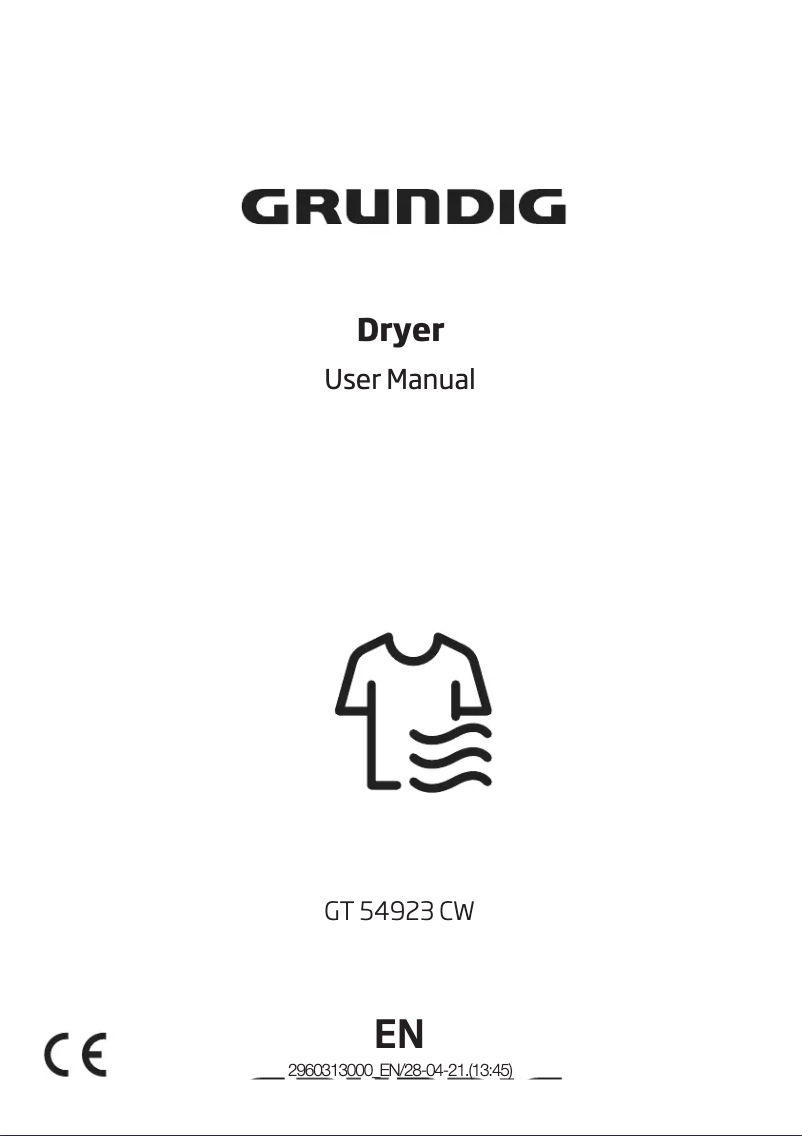 Page n°1 - Manuel utilisateur Grundig GT54923CW