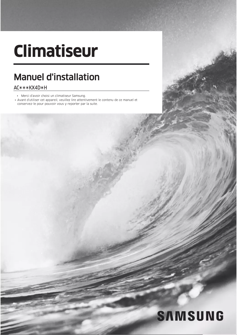 Image de la première page du manuel de l'appareil AC100KX4DNH