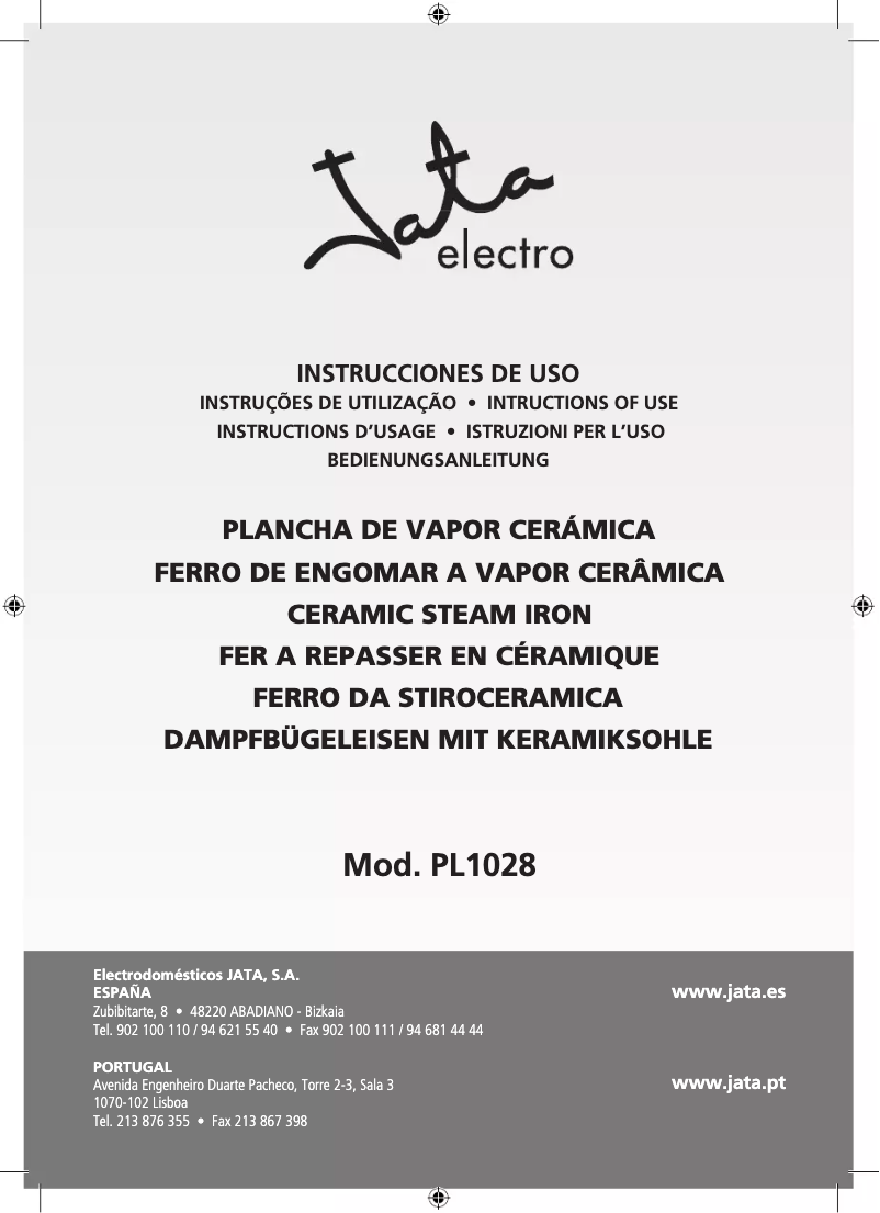 Page 1 of the manual User Manual Jata PL1028