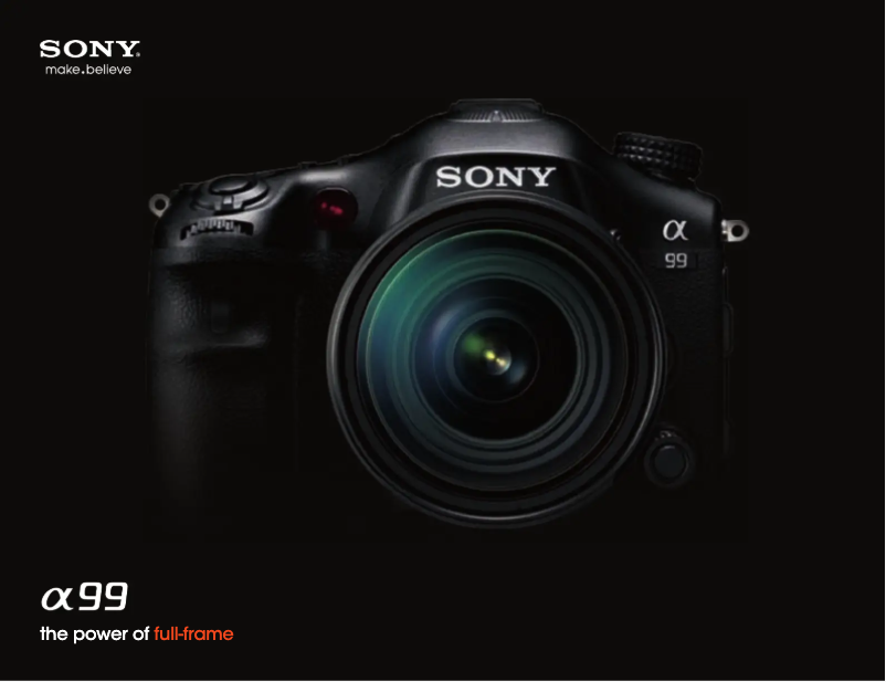 Page 1 de la notice Fiche technique Sony Alpha A99