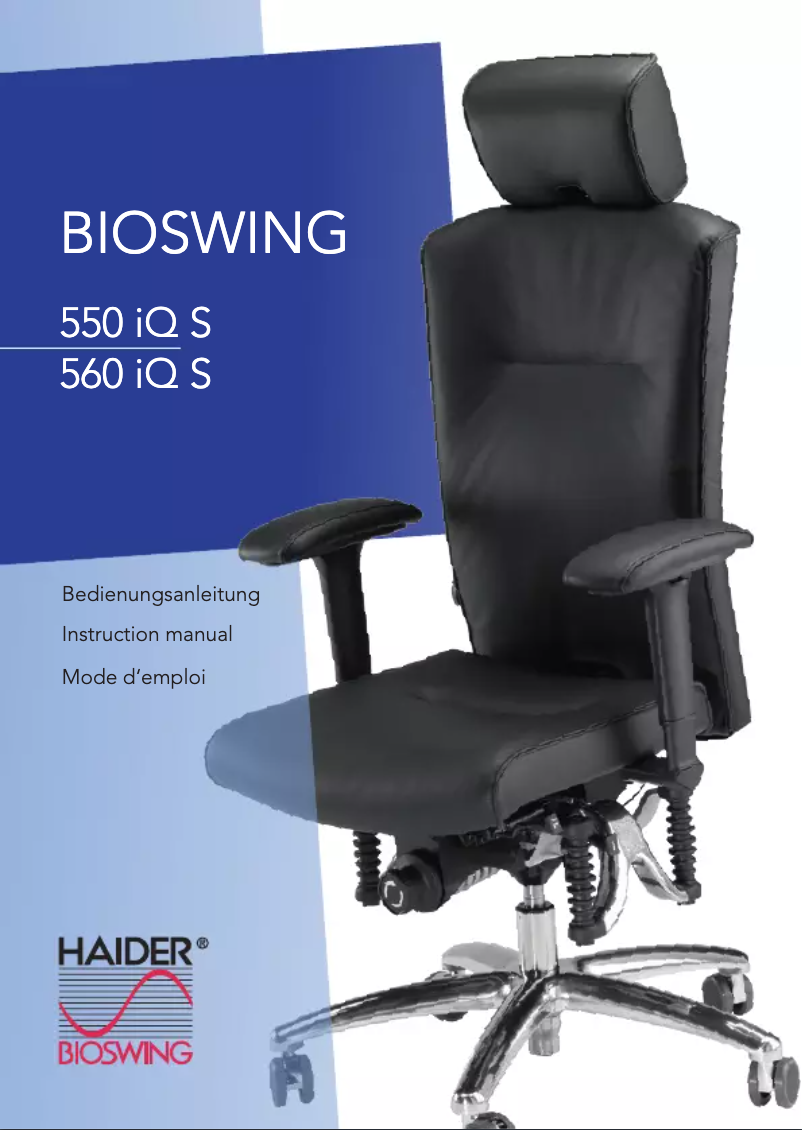 Page n°1 - Manuel utilisateur Bioswing 560 iQ S