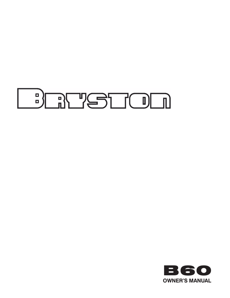 Page 1 of the manual User Manual Bryston B60