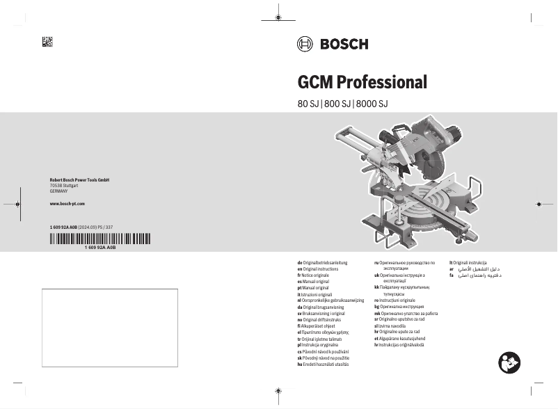 Page 1 de la notice Manuel utilisateur Bosch GCM 80 SJ Professional