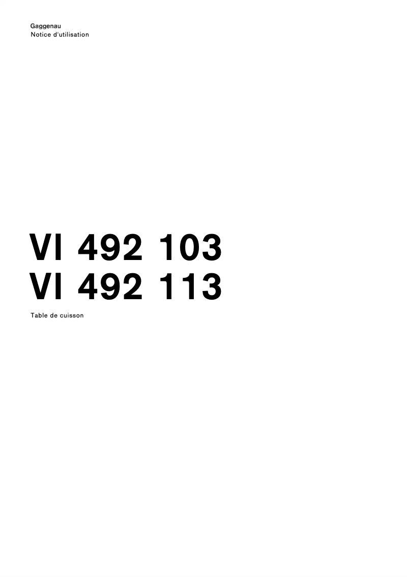 Image de la première page du manuel de l'appareil VI492103