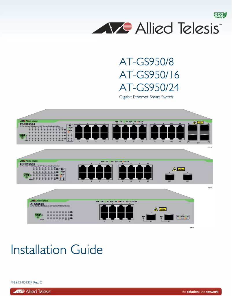 Page 1 de la notice Manuel utilisateur Allied Telesis AT-GS950-16