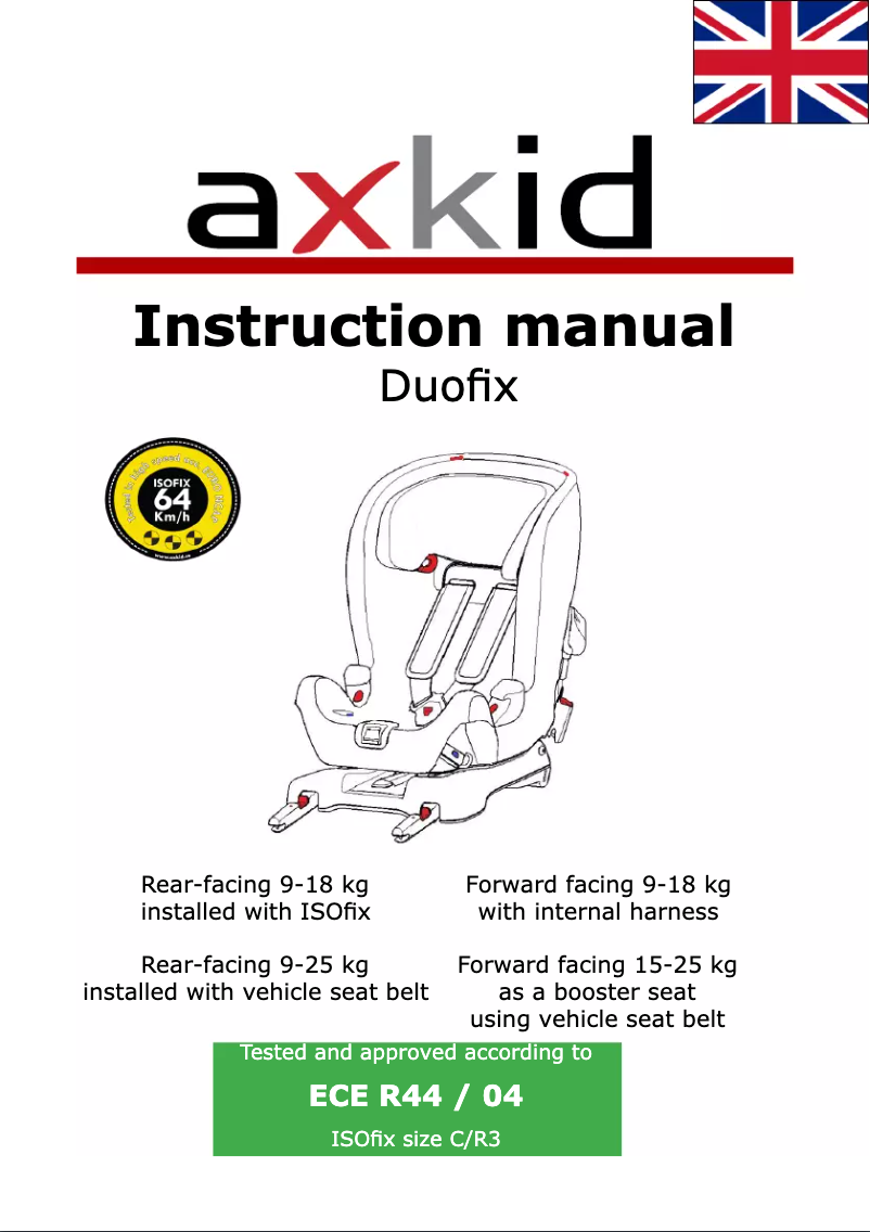 Page n°1 - Manuel utilisateur Axkid Duofix