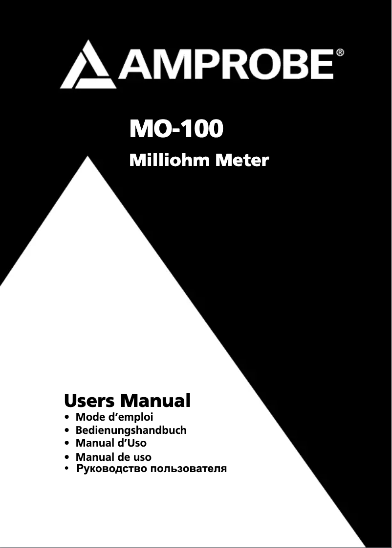Page n°1 - Manuel utilisateur Amprobe MO-100