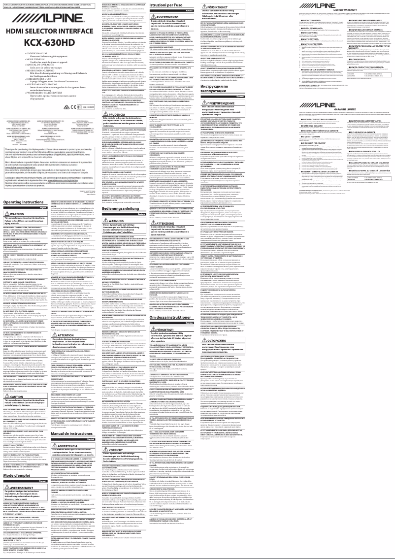 Image de la première page du manuel de l'appareil KCX-630HD