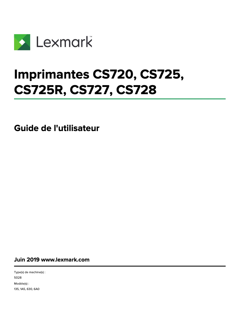 Página 1 del manual Manual de usuario Lexmark CS727