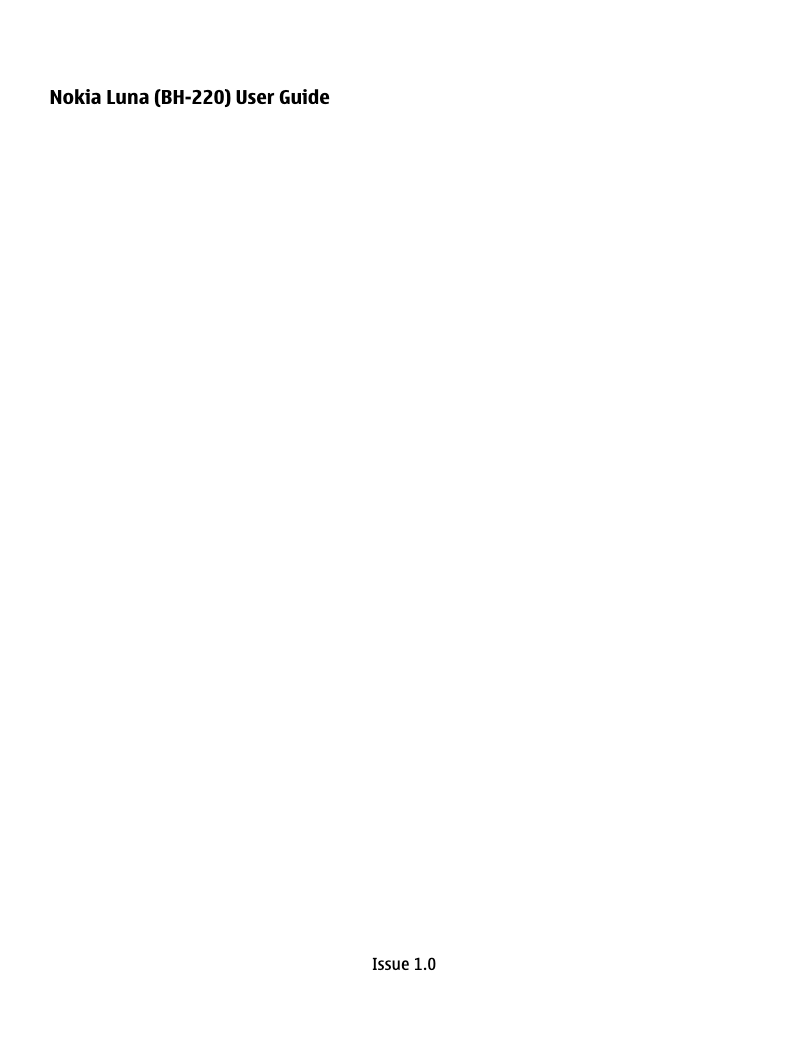 Image de la première page du manuel de l'appareil BH-220 Luna
