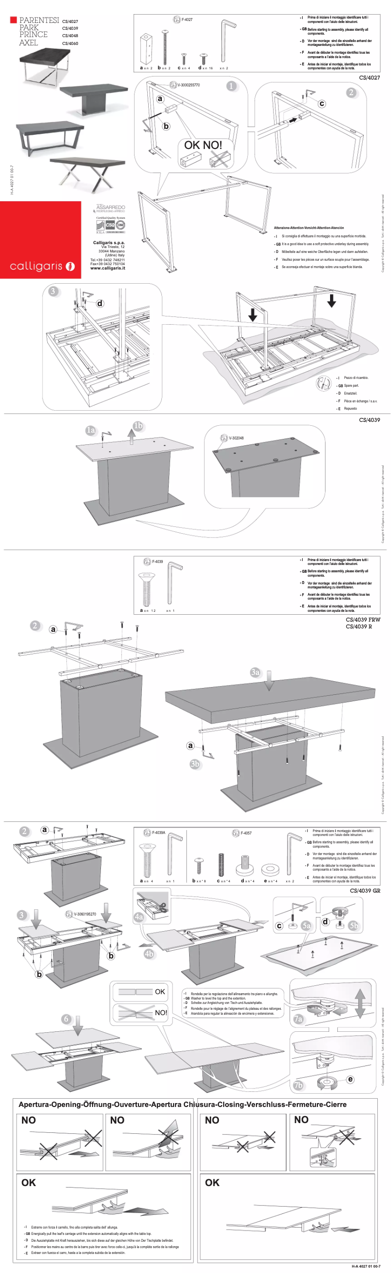 Imagen de la primera página del manual del dispositivo CS/4039-GR