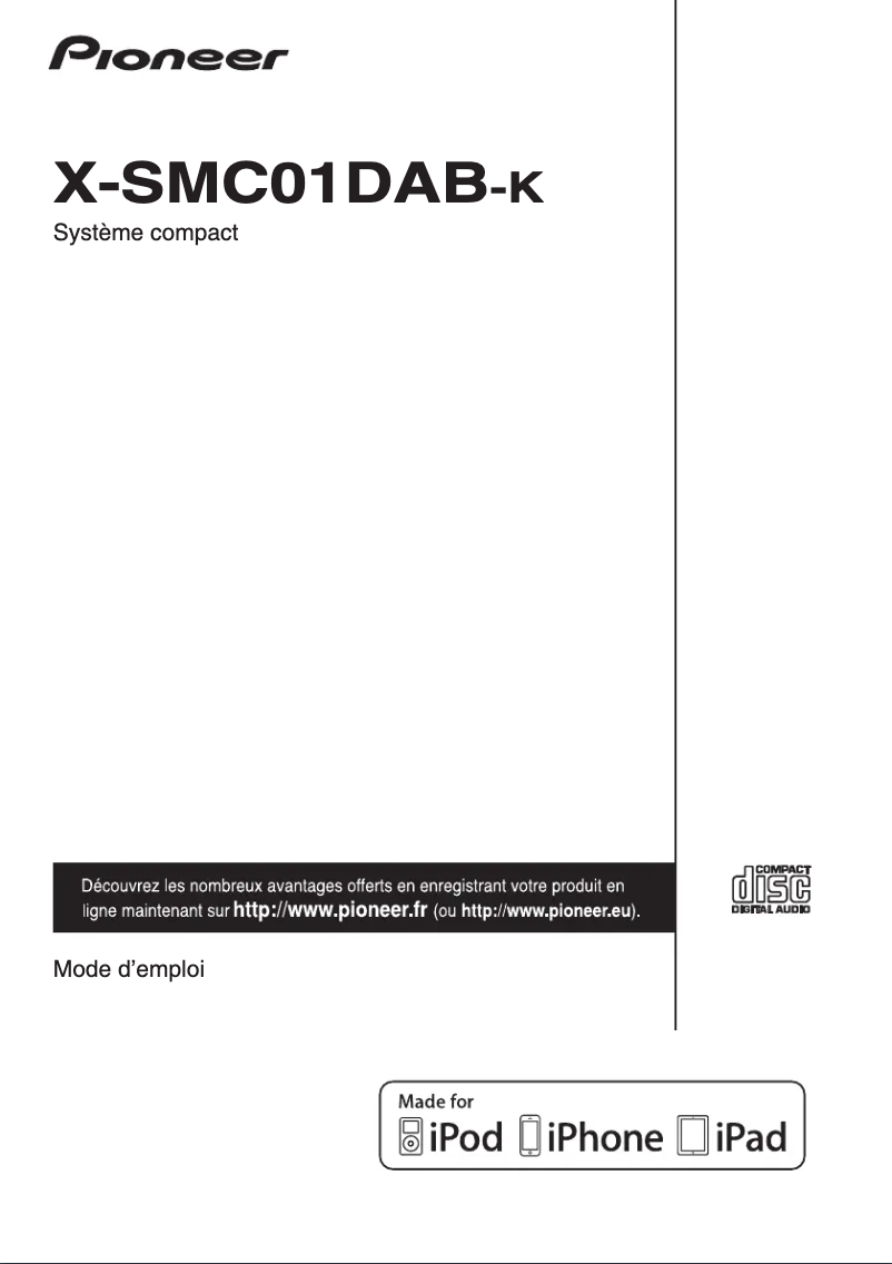 Page n°1 - Manuel utilisateur Pioneer X-SMC01DAB