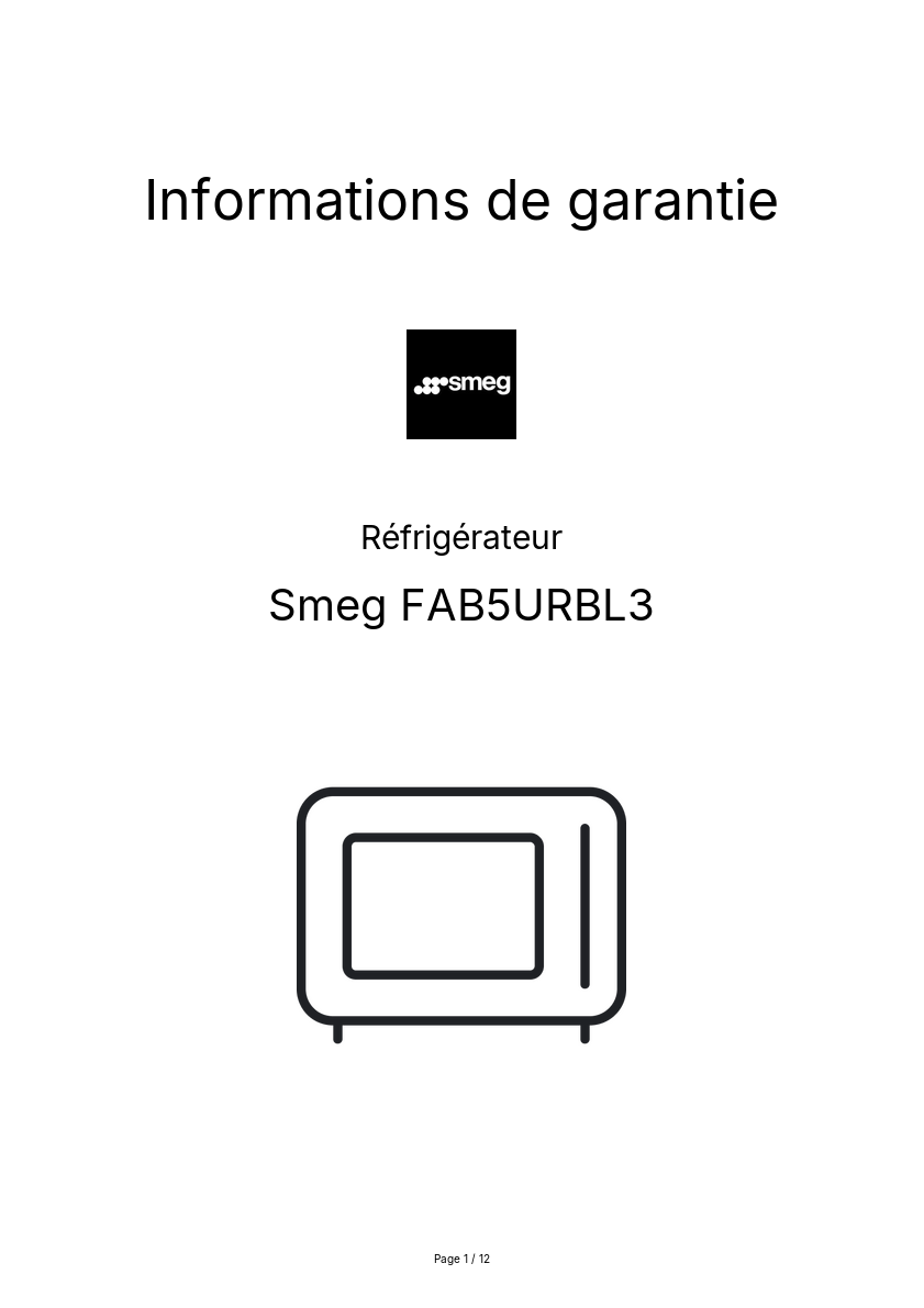 Image de la première page du manuel de l'appareil FAB5URBL3