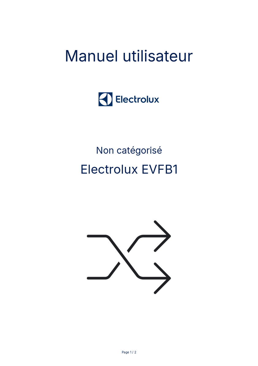 Page n°1 - Manuel utilisateur Electrolux EVFB1