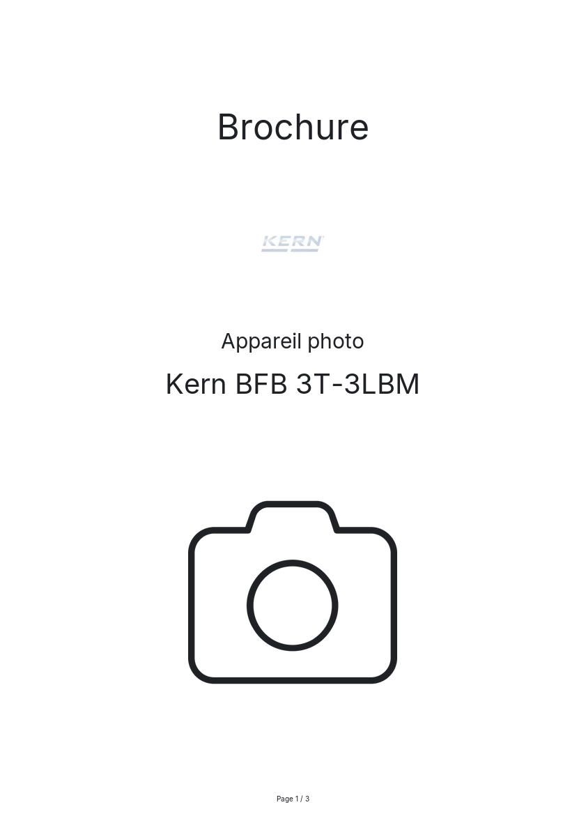 Image de la première page du manuel de l'appareil BFB 3T-3LBM