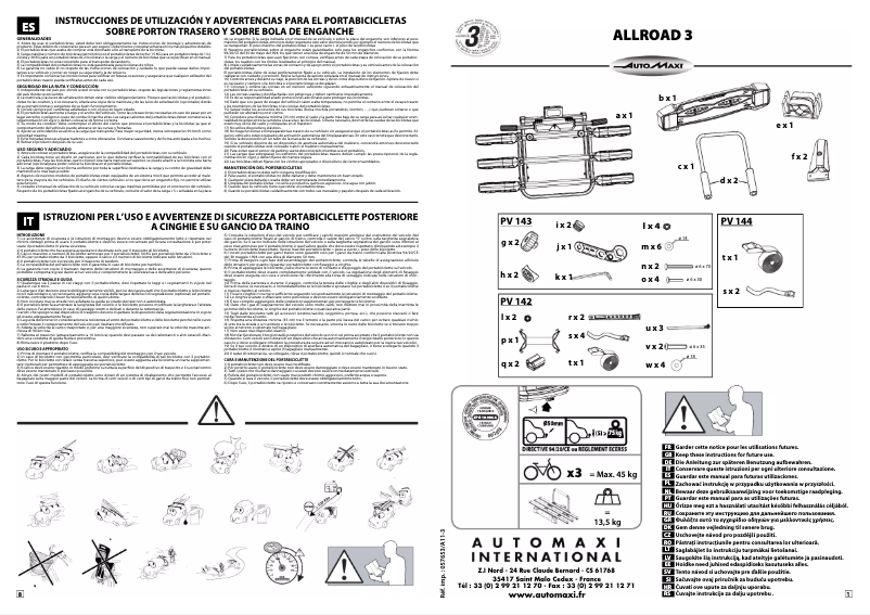 Page 1 de la notice Manuel utilisateur Mont Blanc TowVoyage 3
