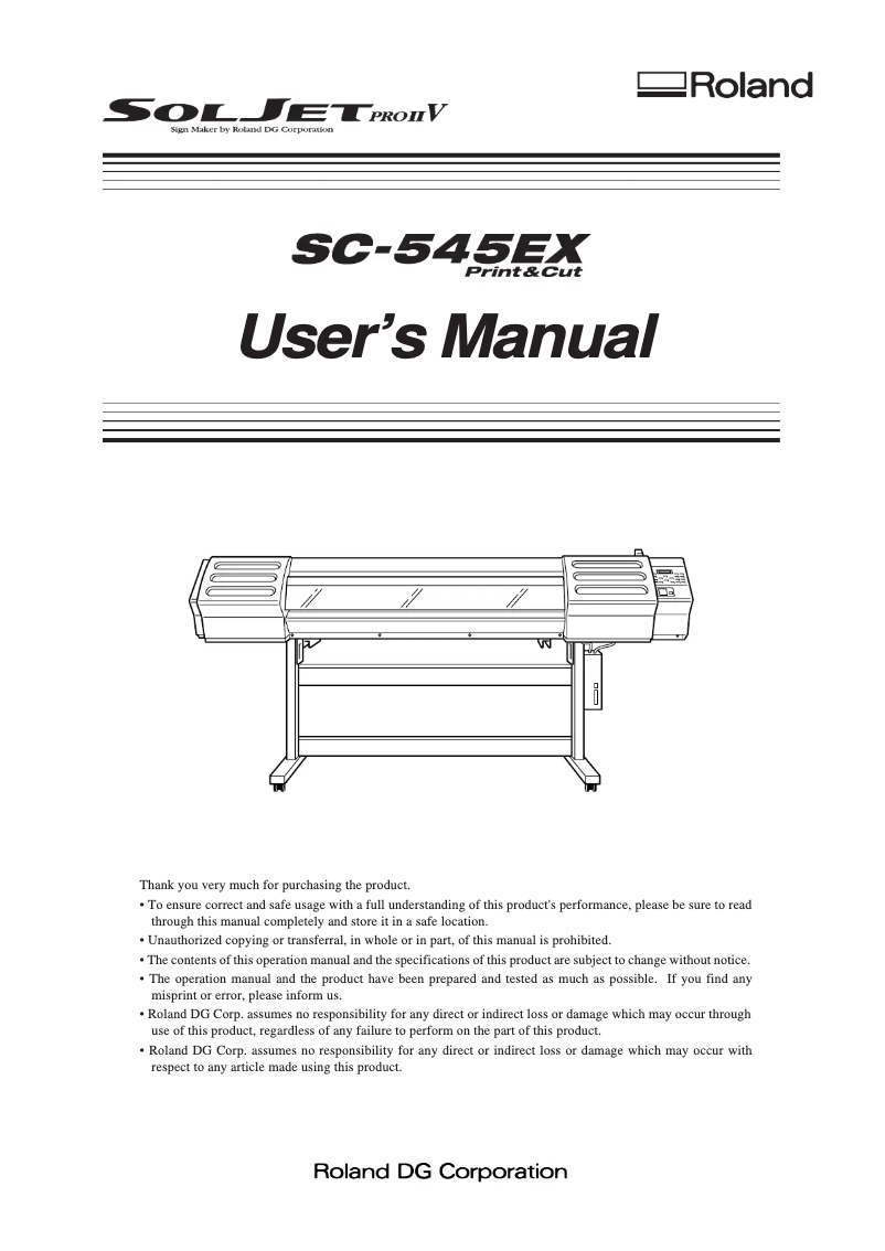 Page 1 de la notice Manuel utilisateur Roland SC-545EX