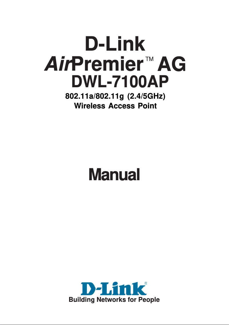 Page 1 de la notice Manuel utilisateur D-Link DWL-7100AP QIG