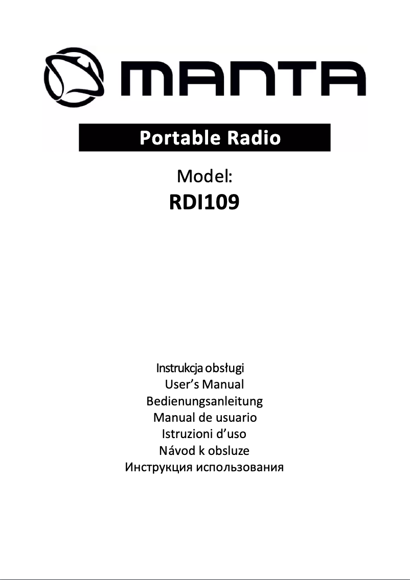 Page 1 de la notice Manuel utilisateur Manta RDI109