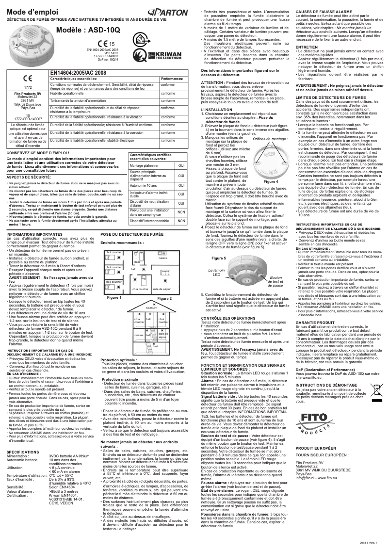 Image de la première page du manuel de l'appareil ASD-10Q