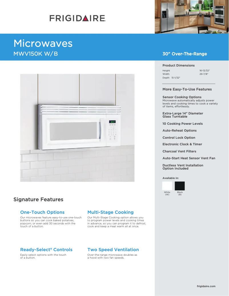 Page n°1 - Fiche technique Frigidaire FPEC3085K