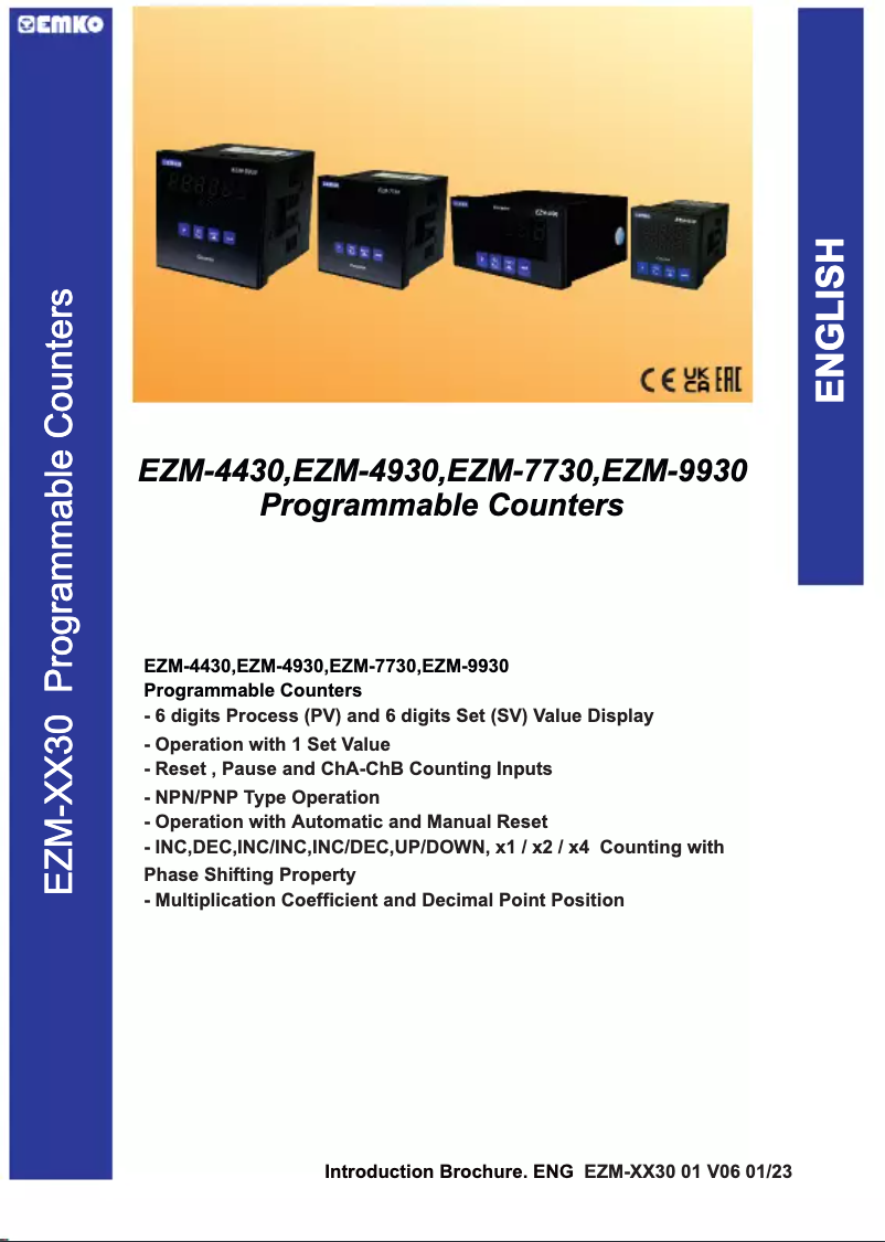 Page n°1 - Manuel utilisateur Emko EZM-7730