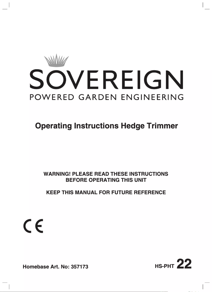 Page 1 de la notice Manuel utilisateur Sovereign HS-PHT 22