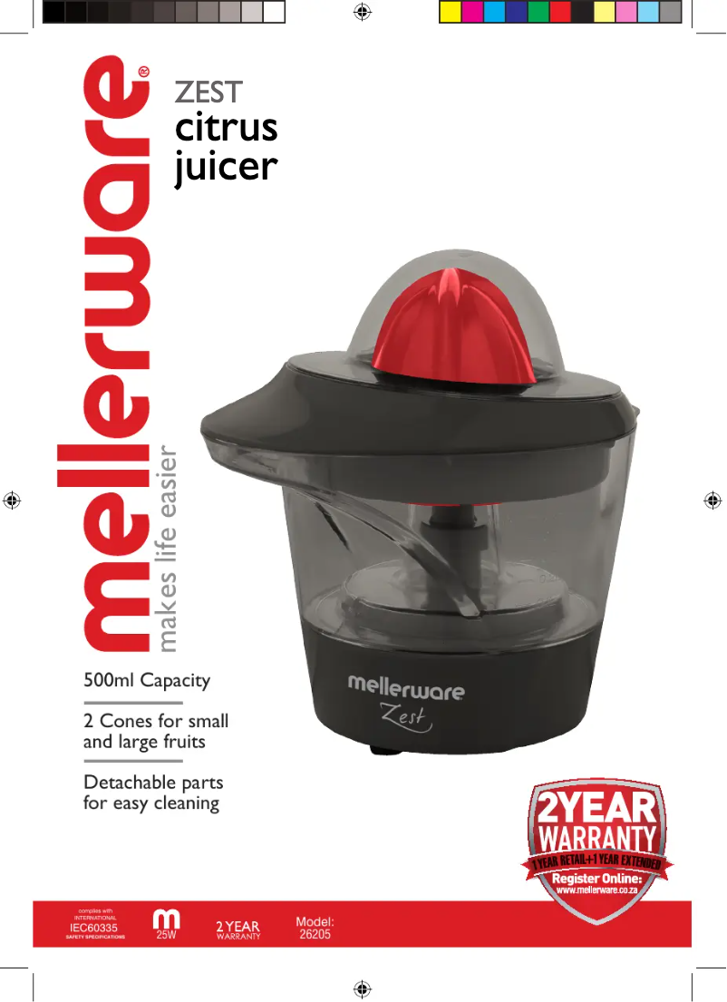 Page n°1 - Manuel utilisateur Mellerware Zest 26205