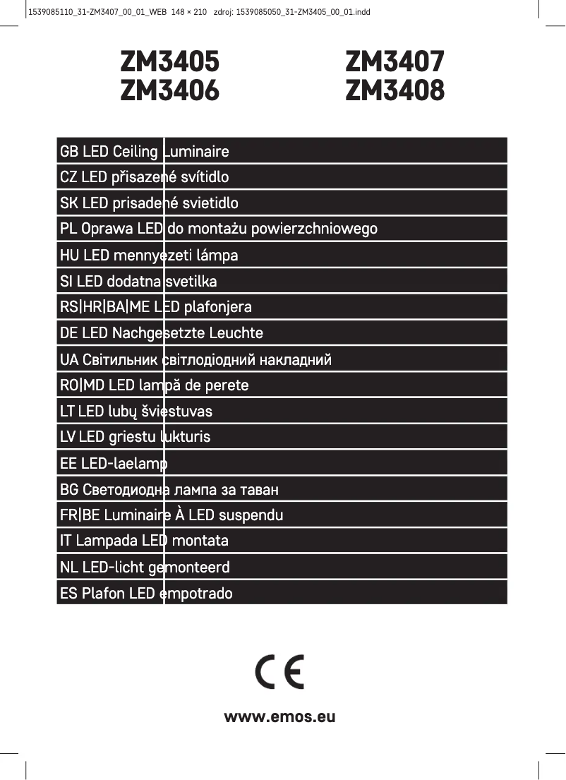 Image de la première page du manuel de l'appareil ZM3407