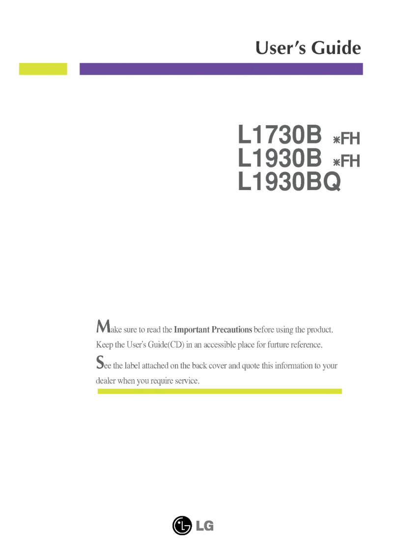 Imagen de la primera página del manual del dispositivo L1930BSFH