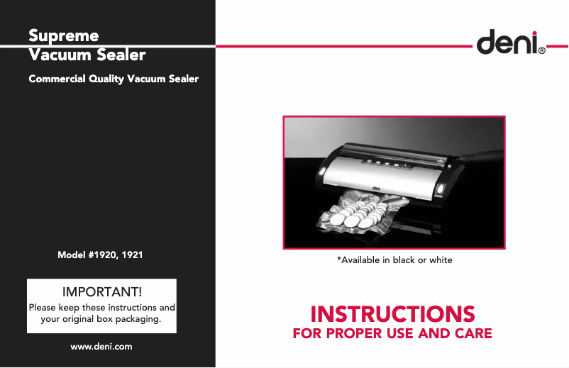 Page n°1 - Manuel utilisateur Deni 1921