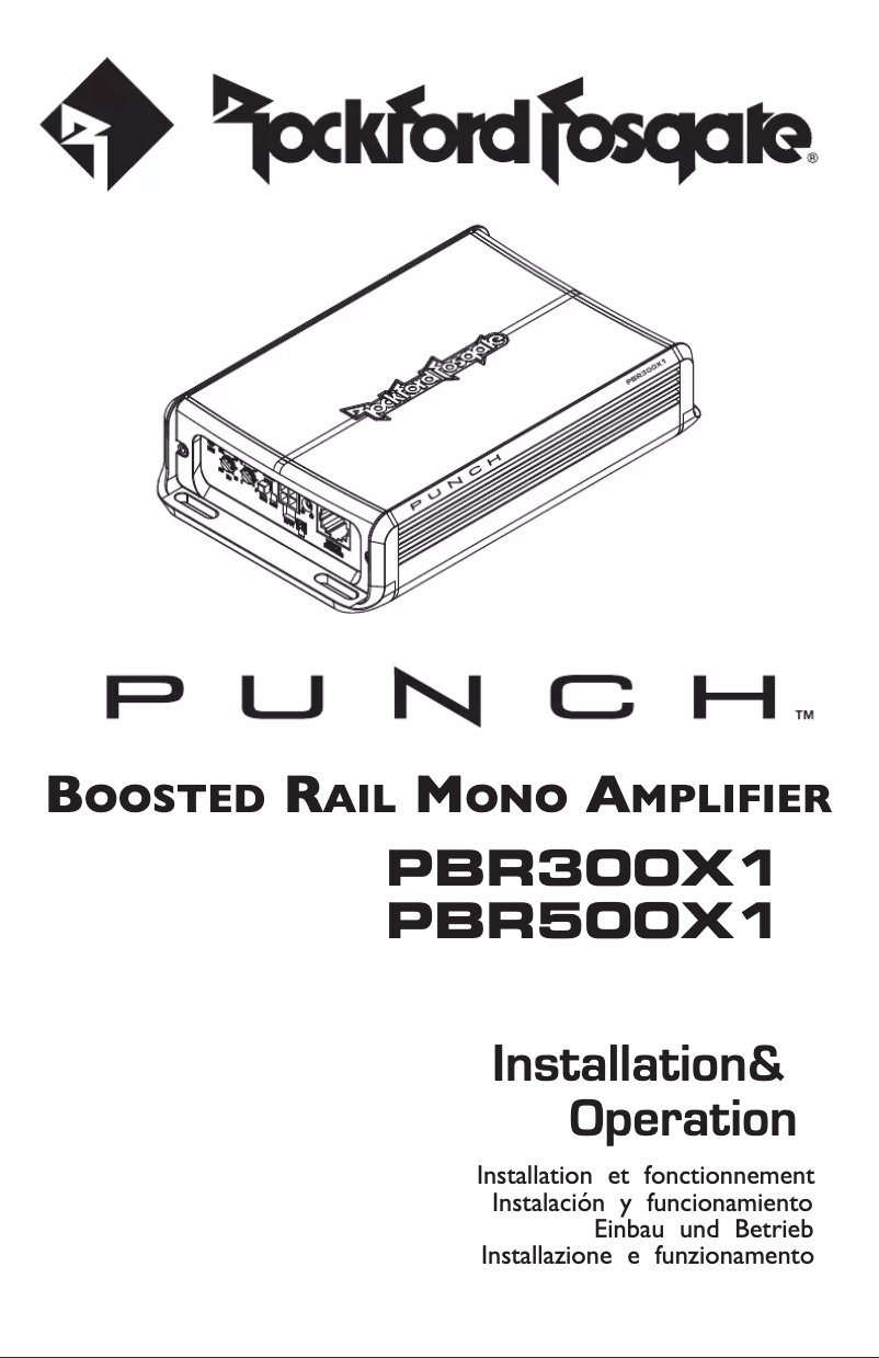 Page 1 de la notice Manuel d'utilisation et d'entretien Rockford Fosgate Punch PBR300X1