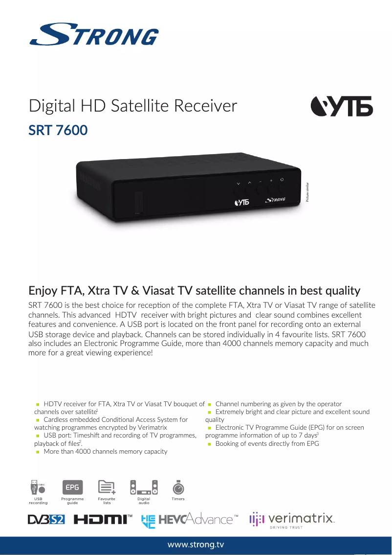 Page 1 de la notice Manuel utilisateur Strong SRT 7600