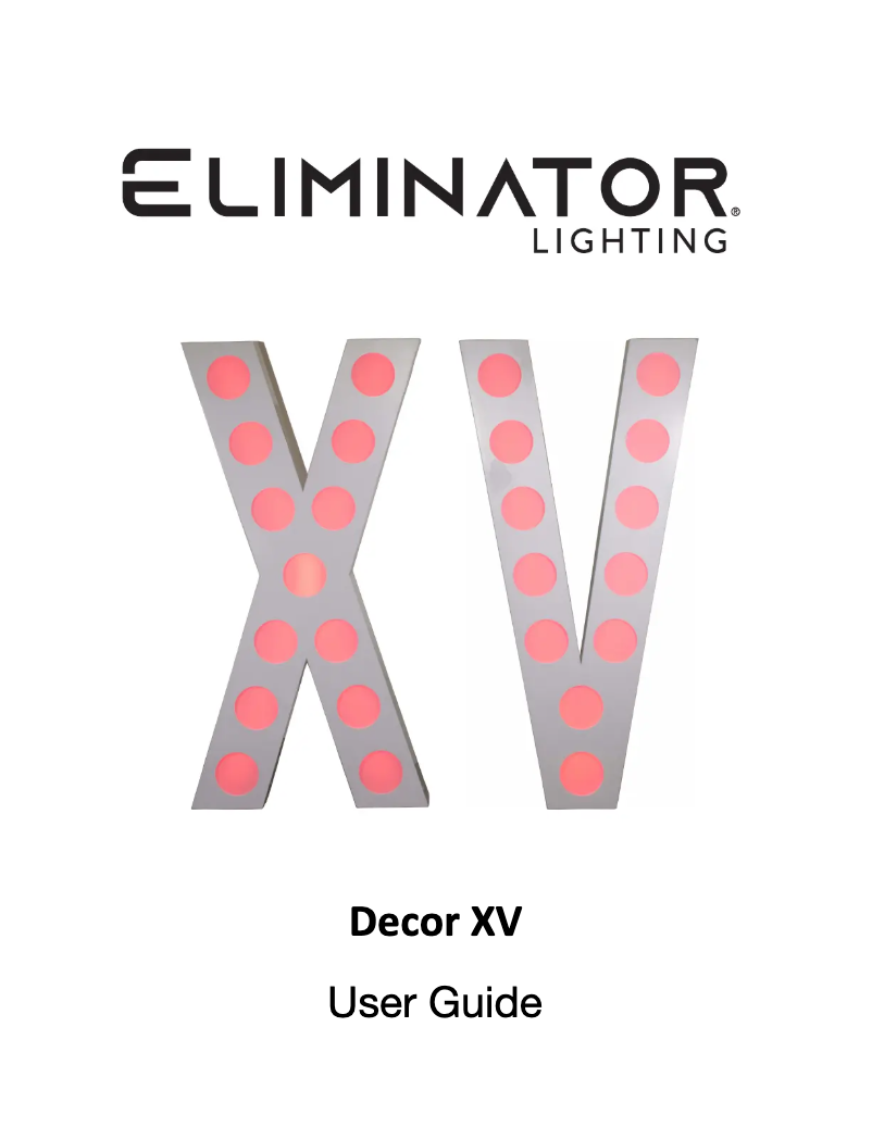 Page n°1 - Manuel utilisateur Eliminator Lighting Decor XV