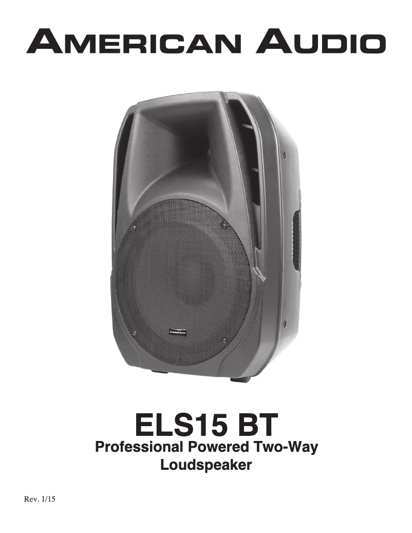 Page 1 de la notice Manuel utilisateur Adj ELS15 BT